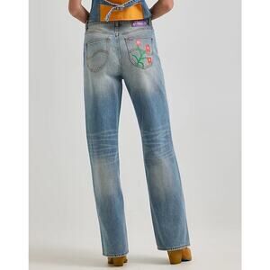 NWT Ruohan Wang x Lee Rose Garden Print Denim Art Jeans Womens Size 26